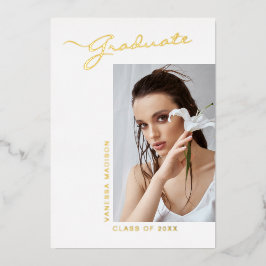 Con Relieve Metalizado Foto de escritura moderna y elegante | Invitación 