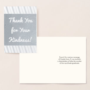 Con Relieve Metalizado "¡Gracias por su amabilidad!" Tarjeta mediana