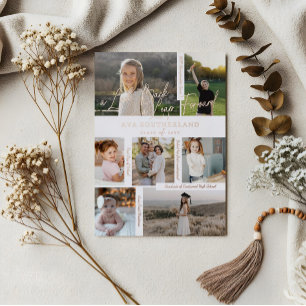 Con Relieve Metalizado Grad then & Now Photo & Highlights Invitación