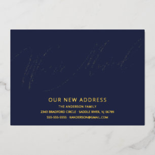 Con Relieve Metalizado Guión moderno Hemos movido la Invitación