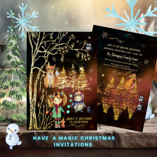 Con Relieve Metalizado Haz que diciembre sea inolvidable Invitación de pa