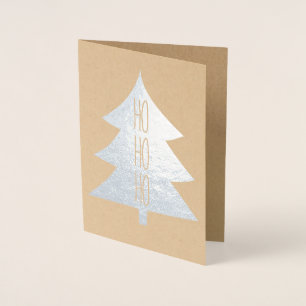 Con Relieve Metalizado Ho Ho Ho - Tarjeta editable para Navidades de Reli