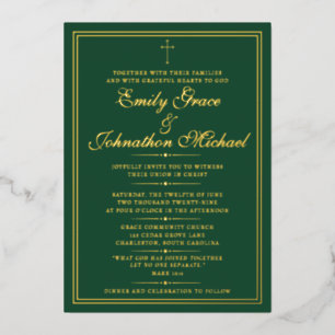 Con Relieve Metalizado Impresionante Invitación de Boda Minimalista Crist