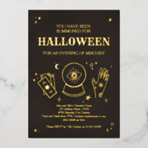 Invitación a fiesta de Halloween de quiromancia br