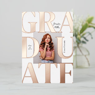 Con Relieve Metalizado Invitación a graduación de fotografía clásica de e