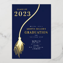 Invitación a graduación de Tassel dorado moderno