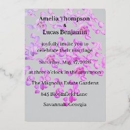 Con Relieve Metalizado Invitación a la boda