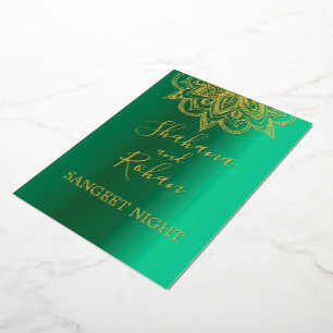 Con Relieve Metalizado Invitación a la boda de color de oro verde de esti