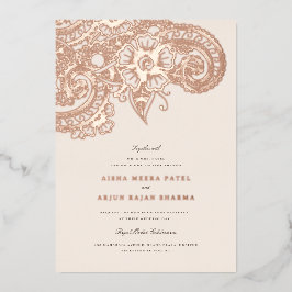 Con Relieve Metalizado Invitación a la boda de Mod Mehandi