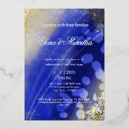 Con Relieve Metalizado Invitación a la boda elegante