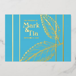 Con Relieve Metalizado Invitación a la boda elegante