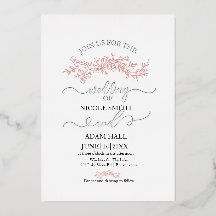 Invitación a la boda floral minimalista | Bot eleg