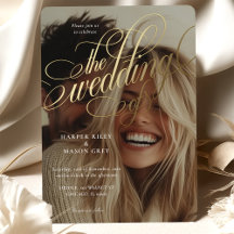 Invitación a la boda fotográfica de caligrafía