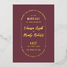Invitación a la boda Minimalista marrón simple