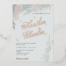 Con Relieve Metalizado Invitación a la boda por serenidad
