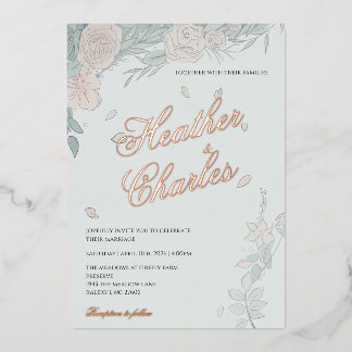 Con Relieve Metalizado Invitación a la boda por serenidad