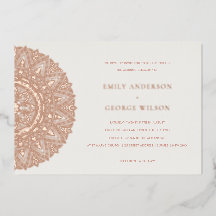 Invitación a la boda Rosa Gold Classic Ornate Mand