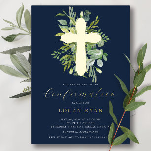 Con Relieve Metalizado Invitación a la confirmación de serenidad de Eucal