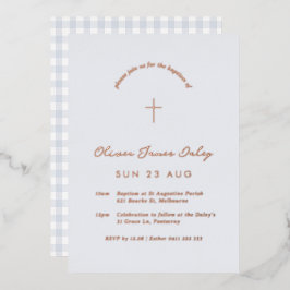 Con Relieve Metalizado Invitación a la cristiandad del bautismo en el Rel