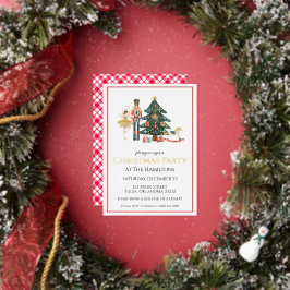 Con Relieve Metalizado Invitación a la fiesta de Navidad de Cascanueces