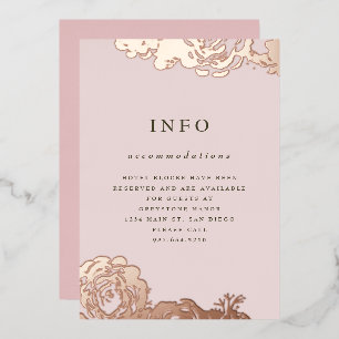 Con Relieve Metalizado Invitación a la florecimiento de oro Rosa