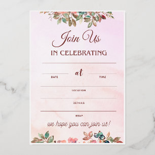 Con Relieve Metalizado Invitación a la recepción de bodas Boda lindo plan
