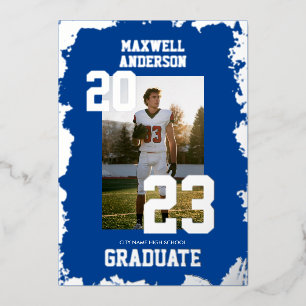 Con Relieve Metalizado Invitación a una fiesta de graduación de deportes 