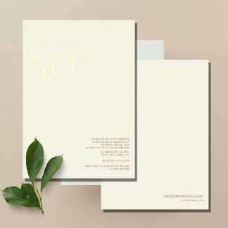Con Relieve Metalizado Invitación al 50 aniversario de bodas