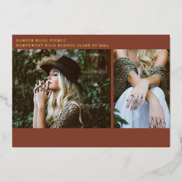 Con Relieve Metalizado Invitación Art Terracota de la Línea de Fotos de G