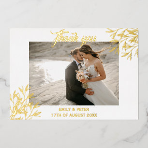 Con Relieve Metalizado Invitación de agradecimiento de boda de oro de pap