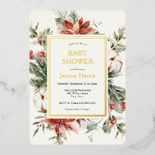 Con Relieve Metalizado Invitación de Baby Shower a la energía verde del i