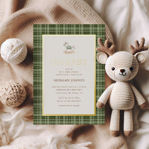 Con Relieve Metalizado Invitación de Baby Shower de Caballo de Balanza de