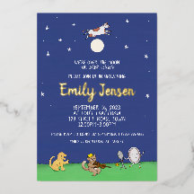 Invitación de baby shower de papel de aluminio per