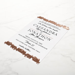 Con Relieve Metalizado Invitación de Boda: Art Nouveau y Poema 11