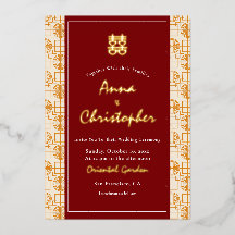invitación de boda bilingüe peranakan auspiciosa c