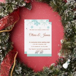 Con Relieve Metalizado Invitación de boda copo de nieve de invierno