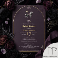 Invitación de boda de caballo de carrusel gótico c