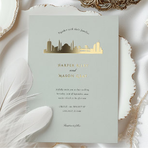 Con Relieve Metalizado Invitación de boda de Estambul