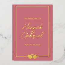 Invitación de boda de papel de aluminio