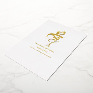 Con Relieve Metalizado Invitación de boda de papel de aluminio Arbaic Mah