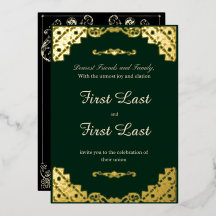 Invitación de boda de papel de aluminio de la real