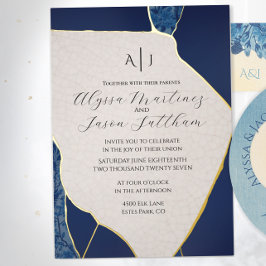 Con Relieve Metalizado Invitación de boda de papel de aluminio inspirada