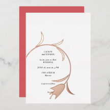 Invitación de boda de tulipán de papel de aluminio