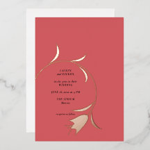 Invitación de boda de tulipán de papel de aluminio