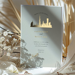 Con Relieve Metalizado Invitación de boda en Dubái Emiratos Árabes Unidos