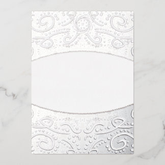 Con Relieve Metalizado Invitación de boda floral de batik real gris polvo