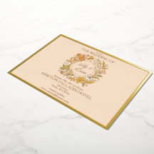Invitación de boda floral elegante Art Nouveau