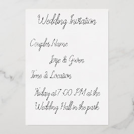 Con Relieve Metalizado Invitación de Boda para Parejas Estrella Romántica