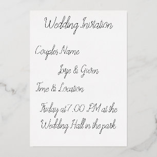 Con Relieve Metalizado Invitación de Boda para Parejas Estrella Romántica