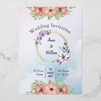 Con Relieve Metalizado Invitación de boda personalizada